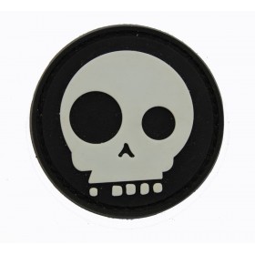 Emblemat PVC Skull czarny 3D